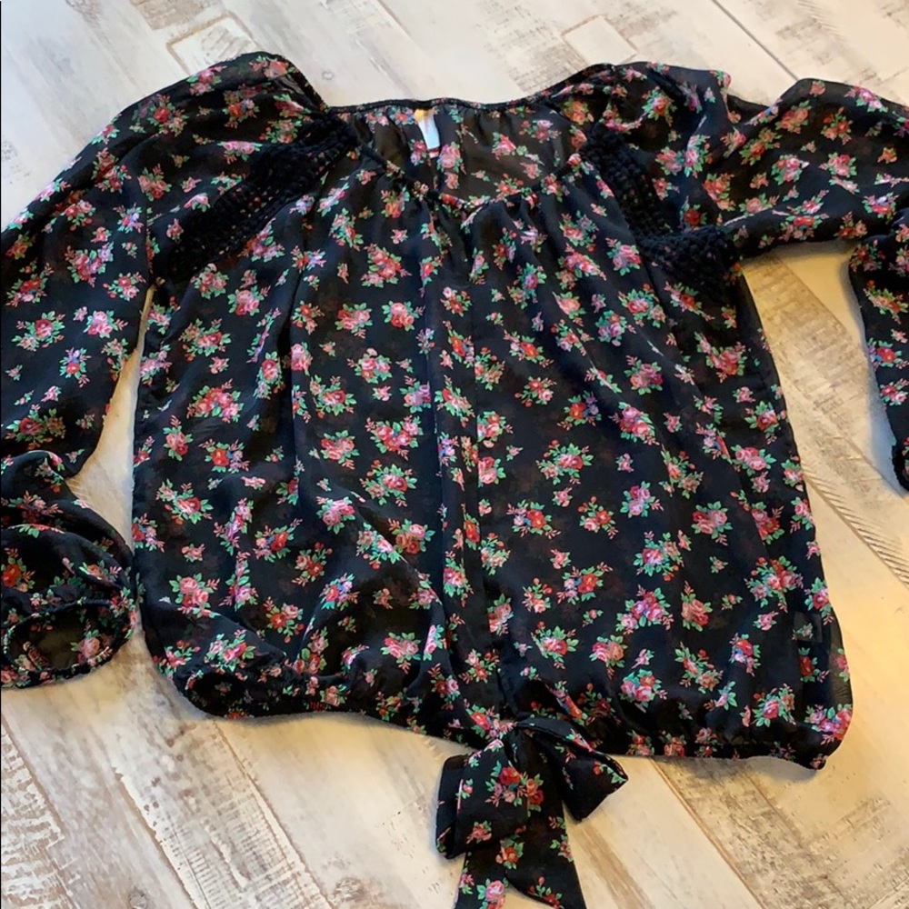 Black Floral Top